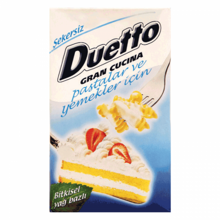Duetto Bitkisel Şekersiz Krema (1 lt)