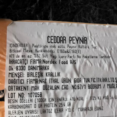 Monte Christo Cheddar Peyniri - 1 kg