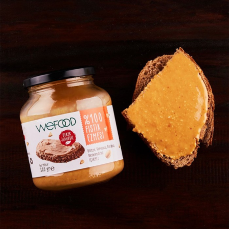 Wefood Şekersiz Sade %100 Fıstık Ezmesi - 300 gr