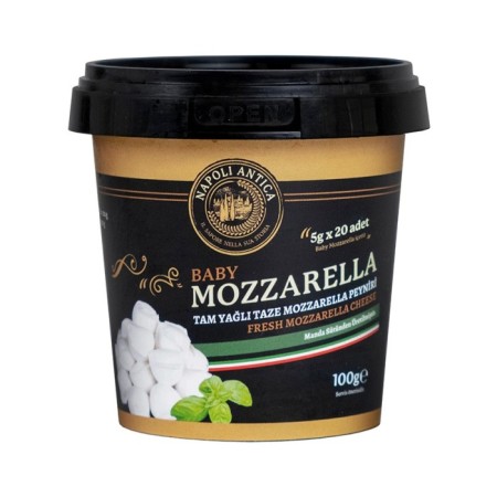 Napoli Antica Tam Yağlı Baby Mozzarella Peyniri - Manda - 100 gr